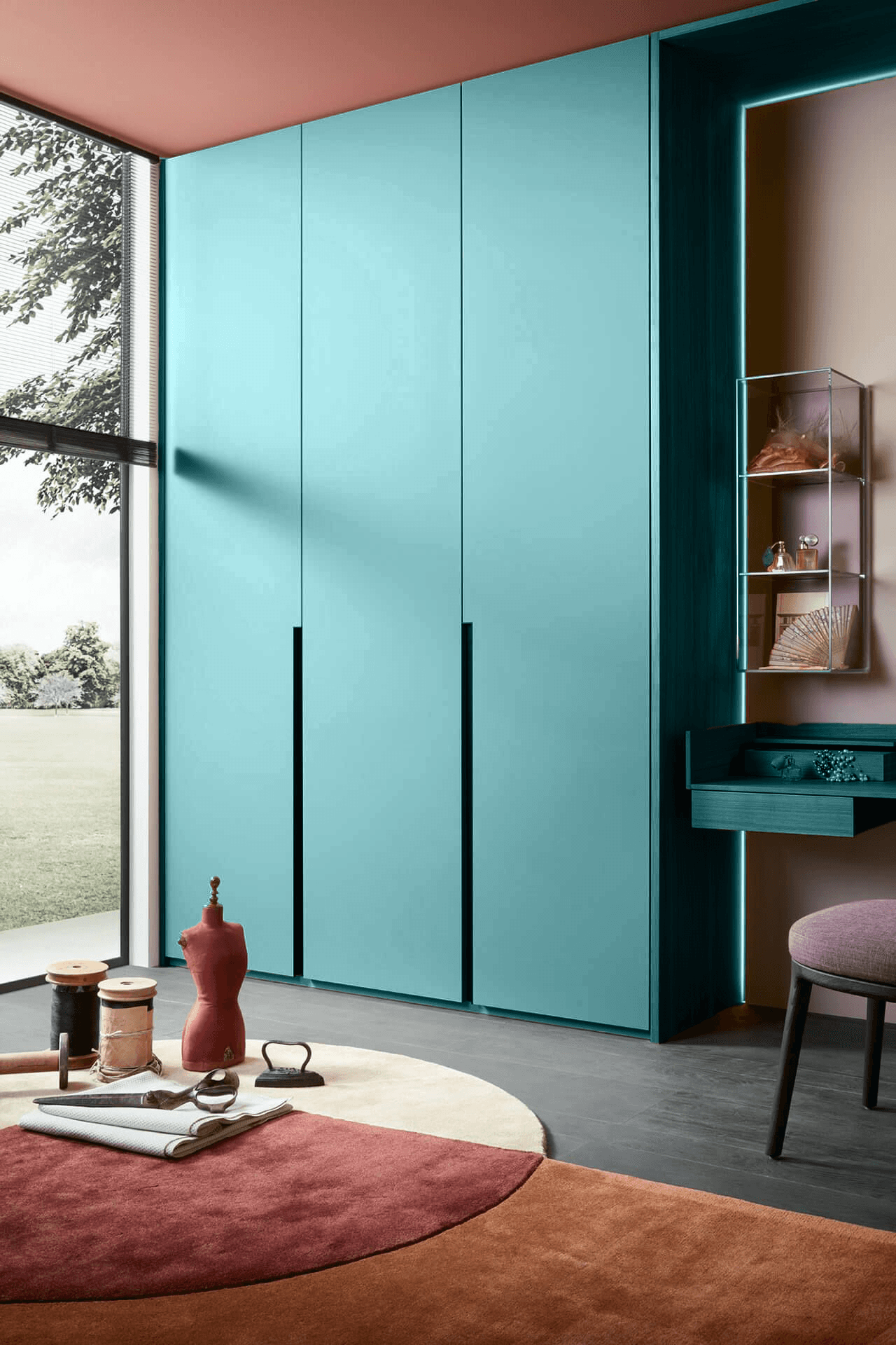 Armoire finition Brume azur